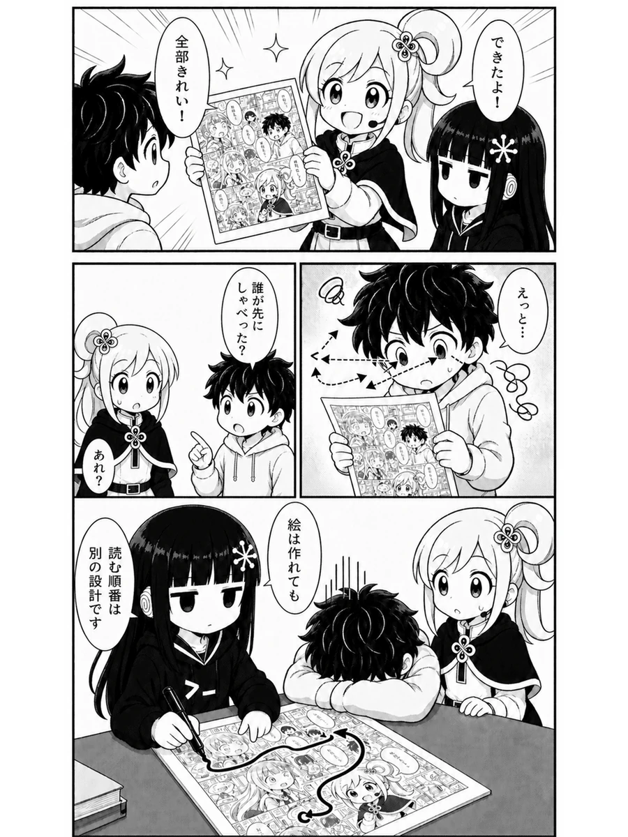 漫画『AI漫画って読みづらいですよね・全面改稿版』1ページ目