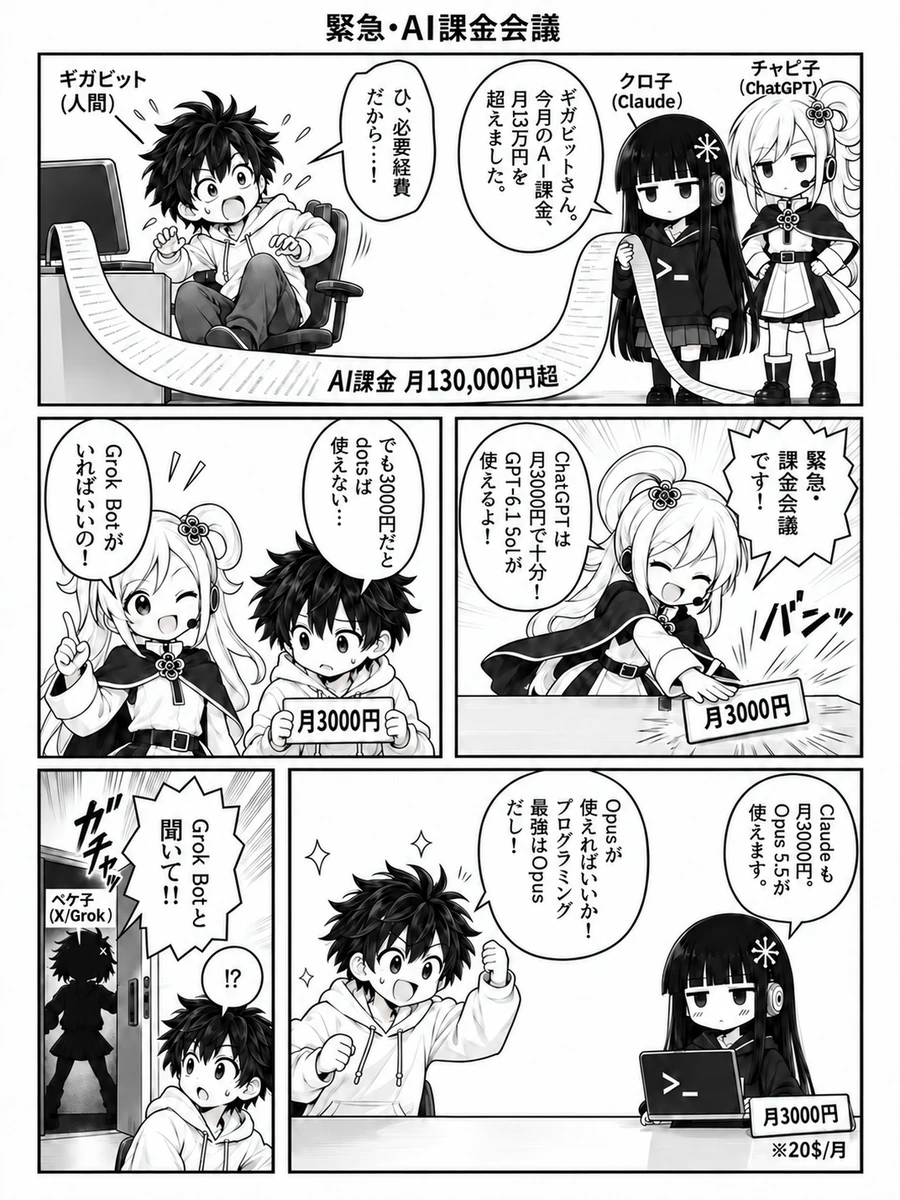 漫画『緊急・AI課金会議』1ページ目