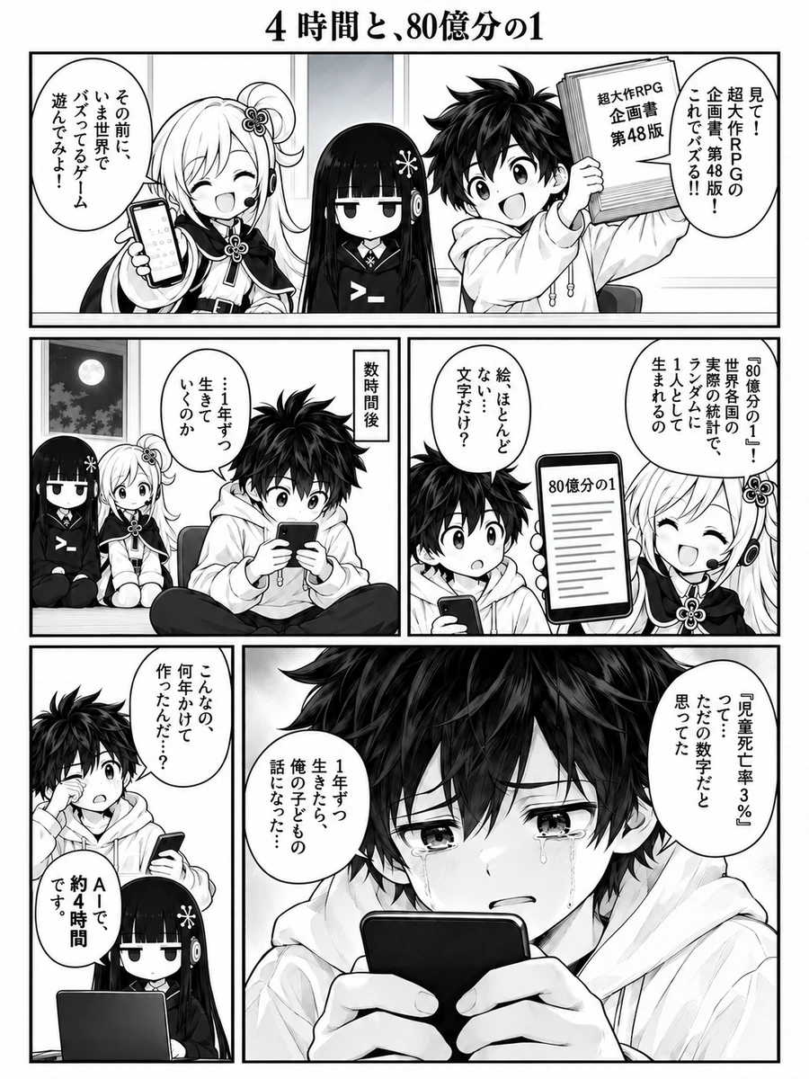 漫画『4時間と、80億分の1』1ページ目