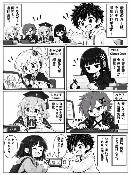 AIゲーム開発の役割分担の1ページ目