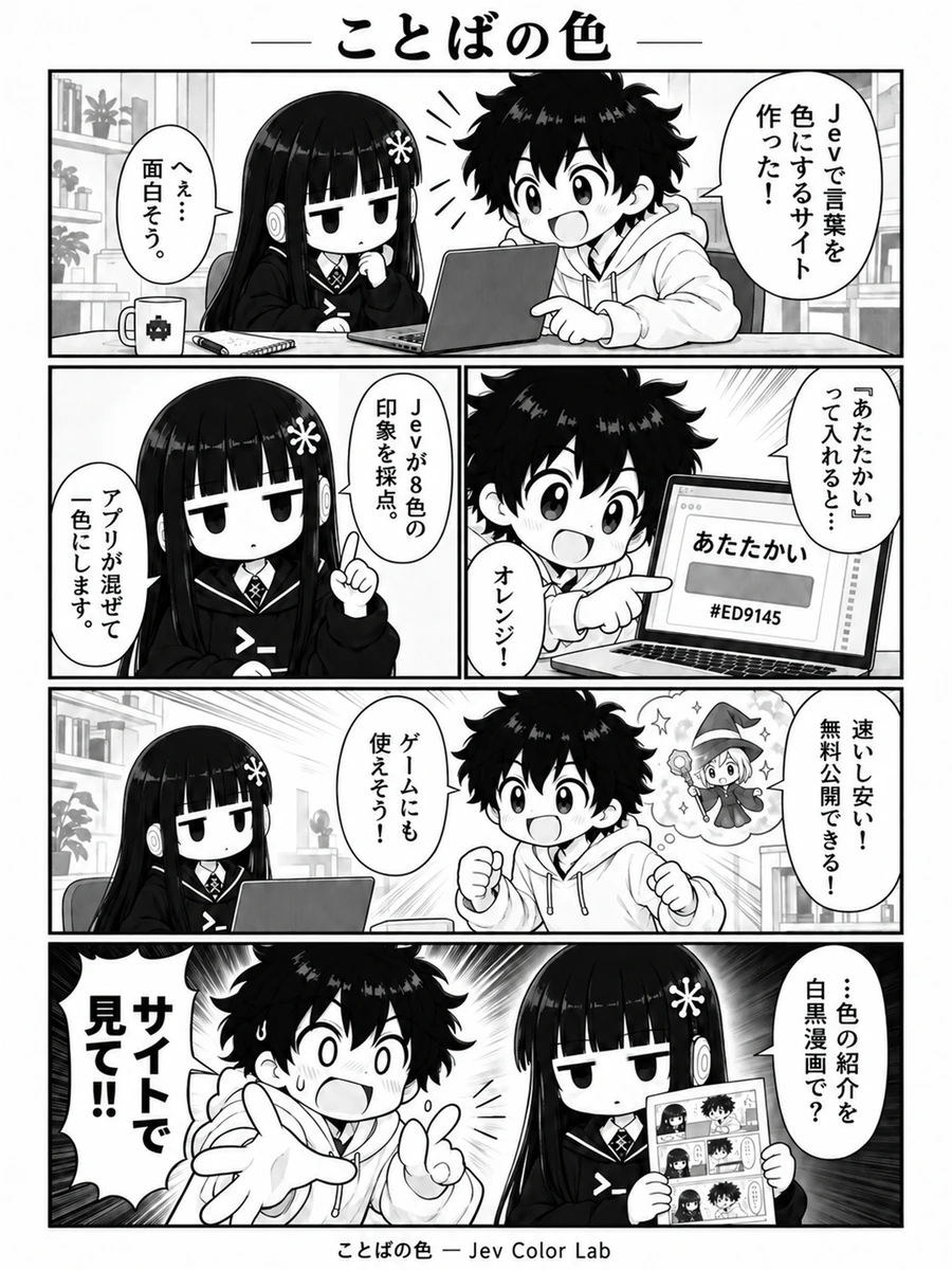 漫画『ことばの色』1ページ目